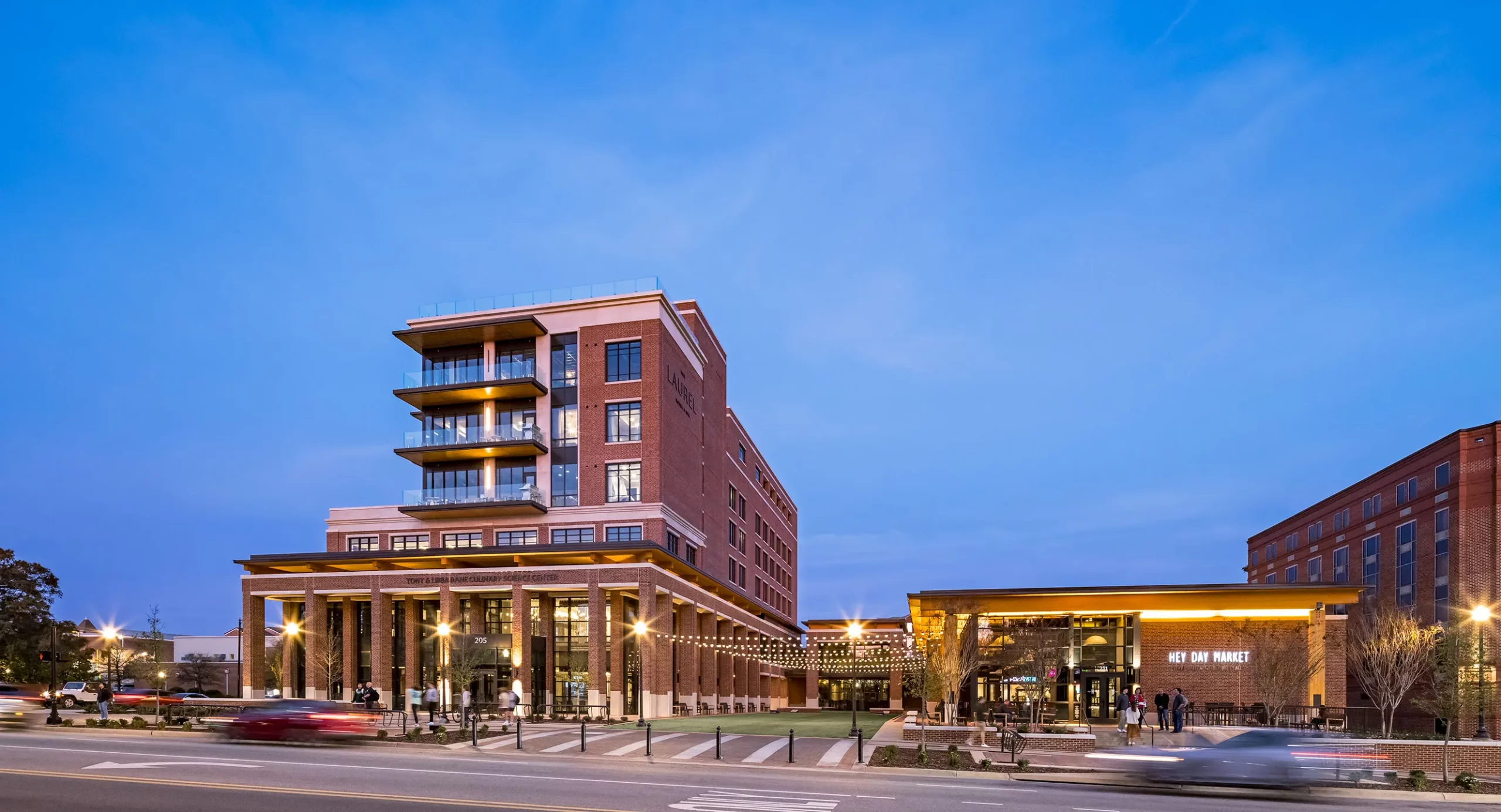 Auburn University Tony and Libba Rane Culinary Science Center, Exterior View at Night