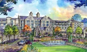 Watercolor of Foxhall Resort Main Entrance