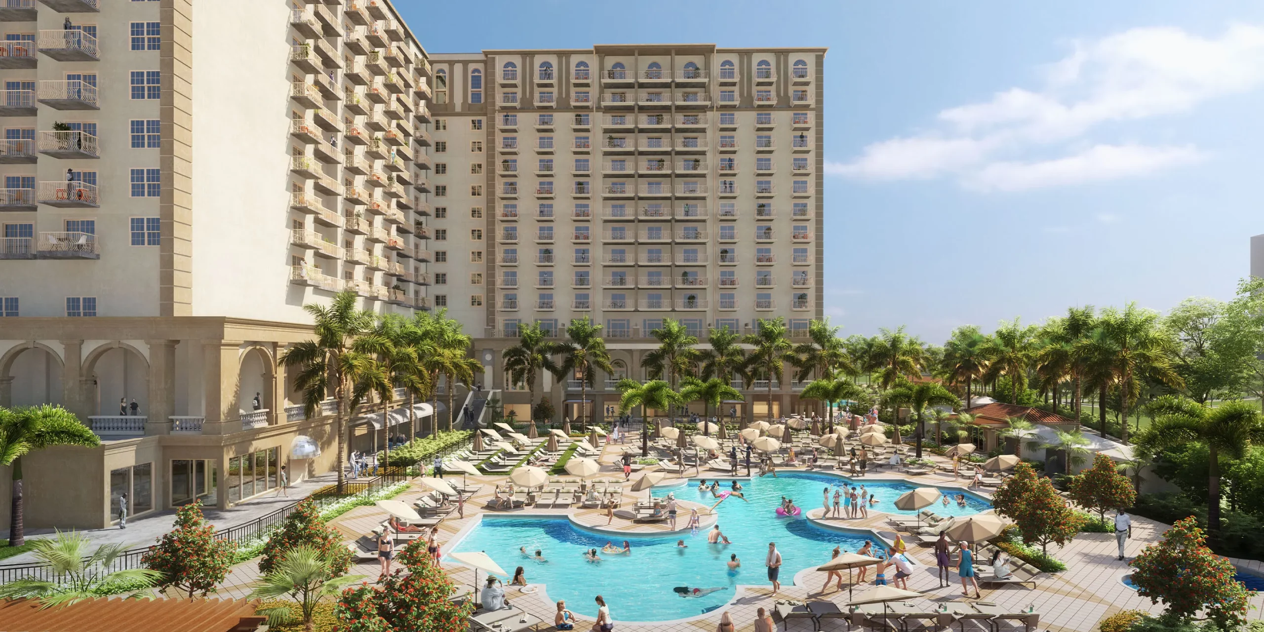 The Ritz-Carlton Naples Beach Resort, Exterior Rendering of Hotel and Pool