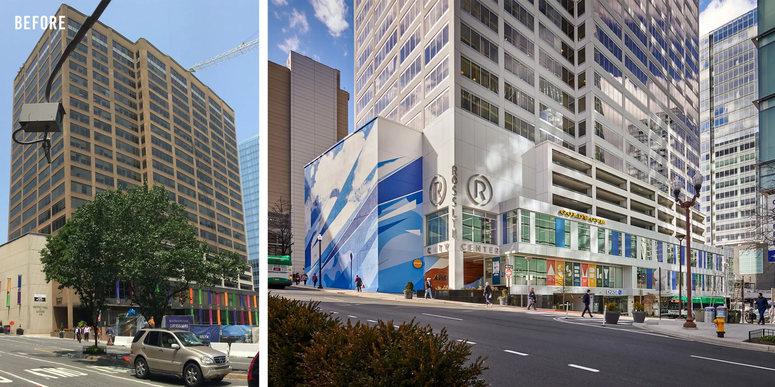 Rosslyn City Center, Before and After Views