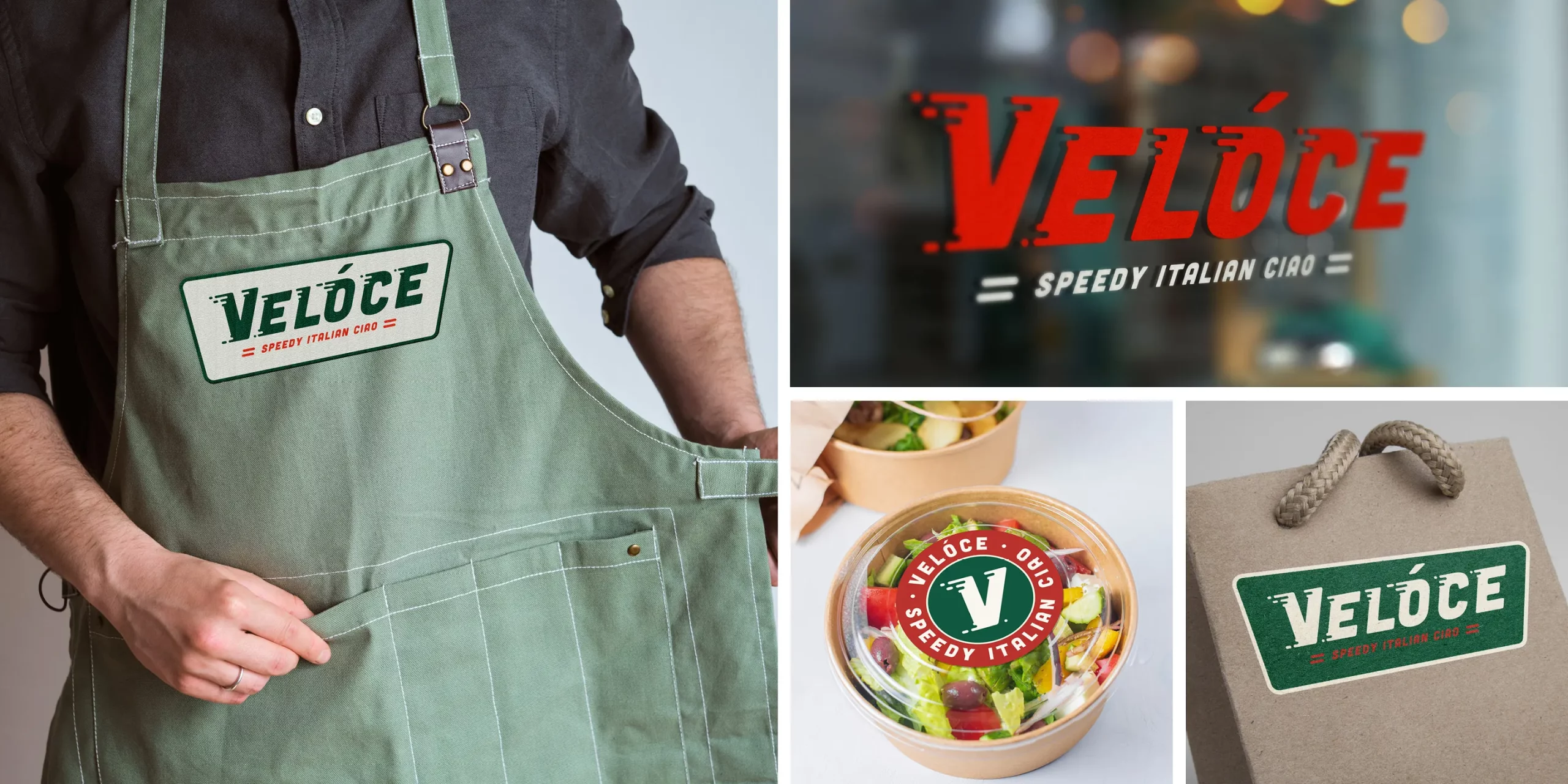 Velόce, Italian Restaurant Branding, Mock-Ups