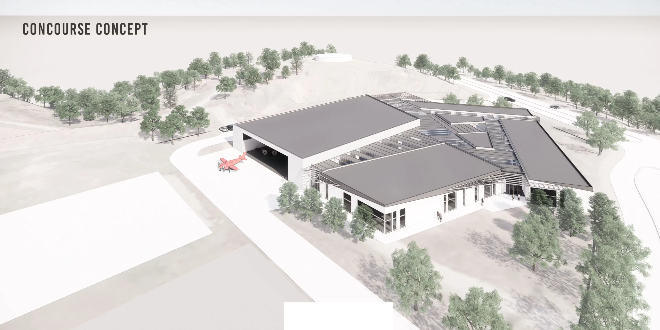 Aviation Training Academy, Concourse Concept, Aerial View