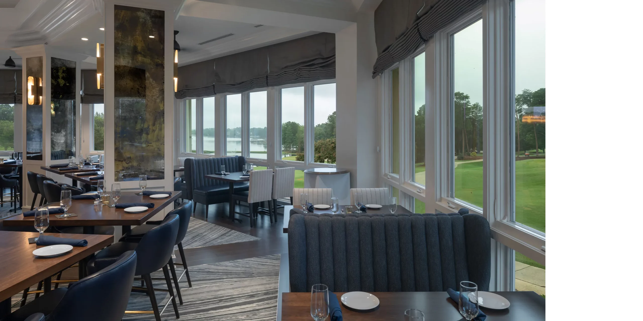 The Peninsula Club, Interior View of Dining overlooking the Golf Course