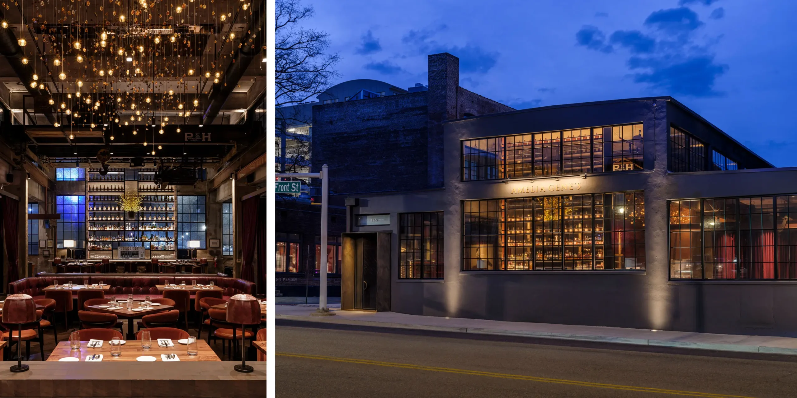 Amelia Gene's, View of Interior and Exterior