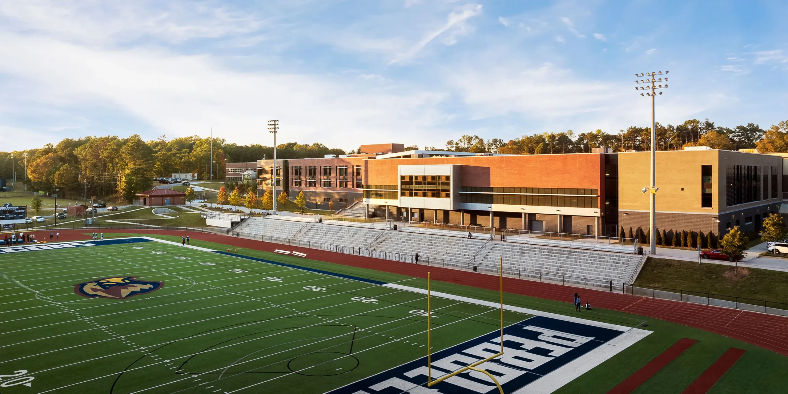 Pebblebrook High School, Exterior View of Classroom Building Addition and Athletic Field
