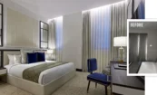 Renovated hotel guestroom with updated finishes at The Chemists’ Club Hotel in Midtown Manhattan