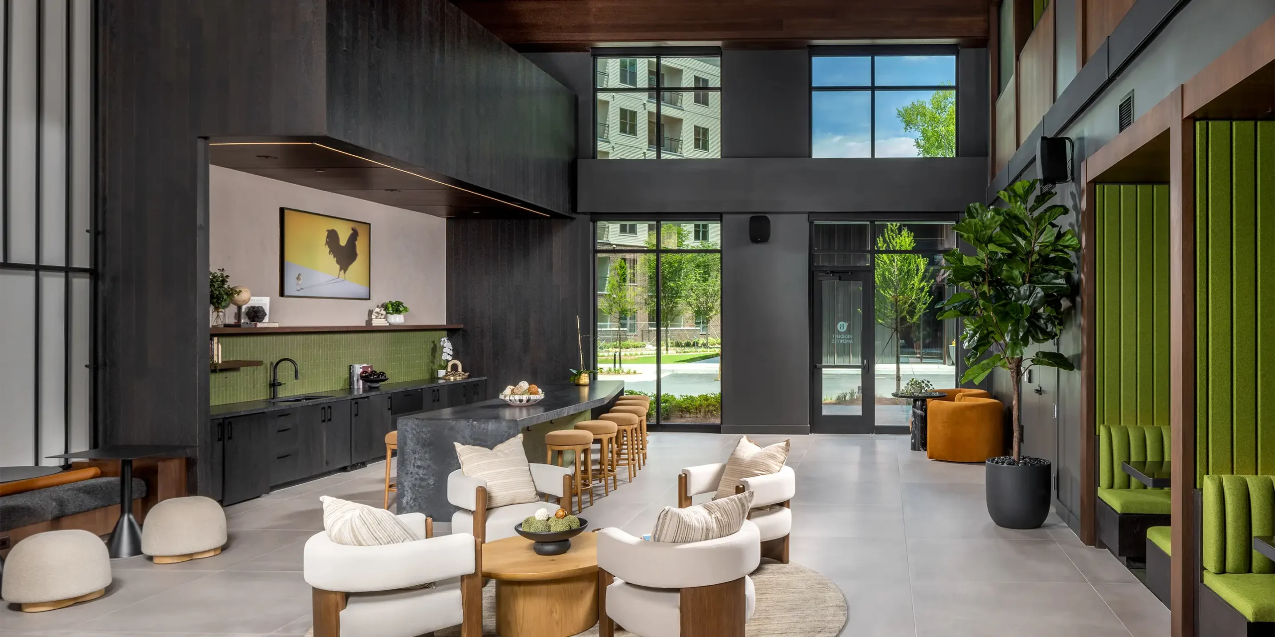 AMLI Brookhaven Seating Area Entrance with Bar