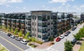 Bird's eye view of Pilot & Park apartments at Eastern Wharf in Savannah, GA.