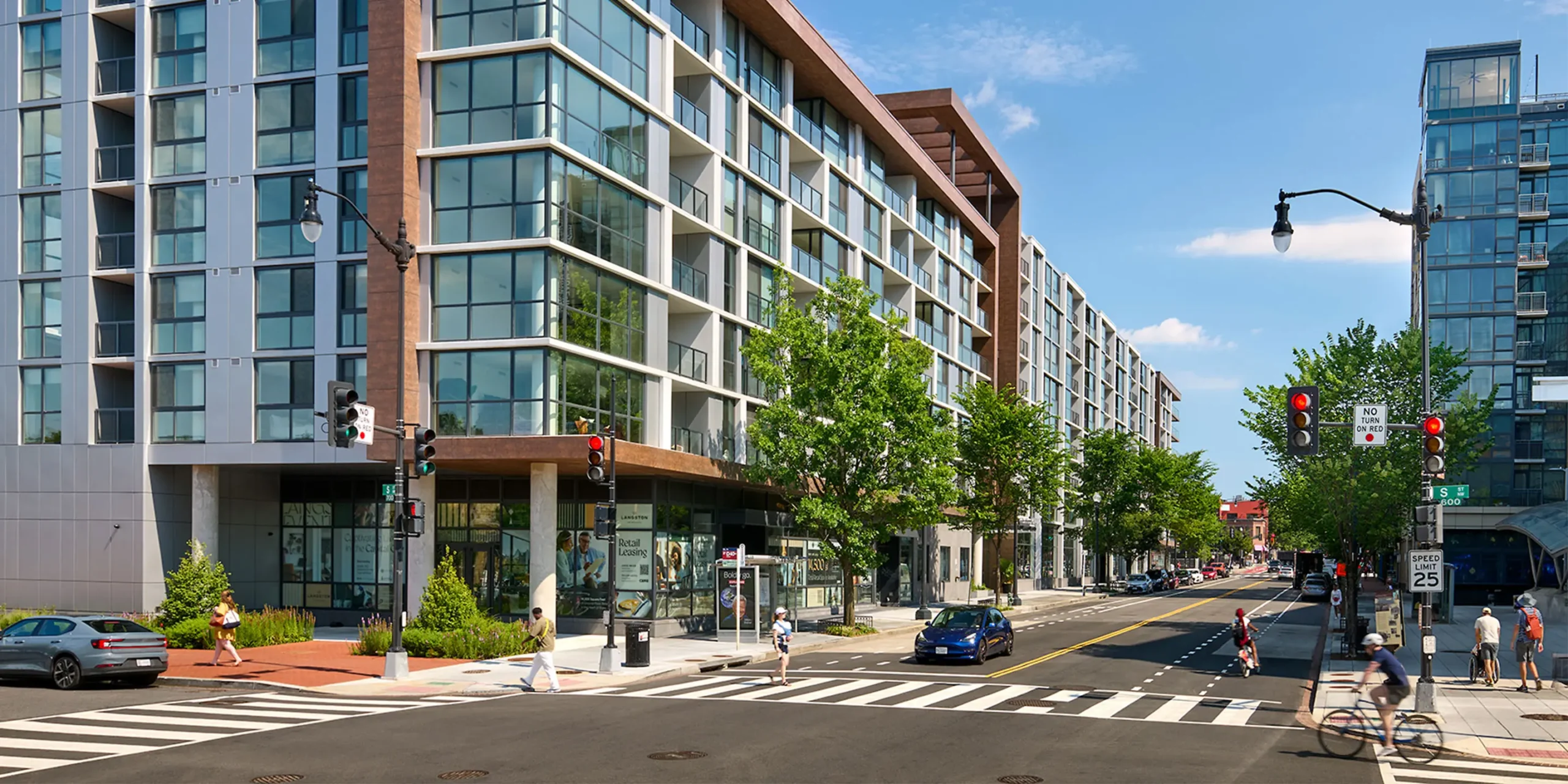 Exterior of The Langston on Seventh mixed-use residential building in Washington DC’s Shaw neighborhood, designed by Cooper Carry.