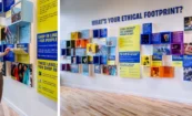 Ethical Footprint Wall: Display cases that examine the human rights implications of everyday products—from soccer balls to chocolate.